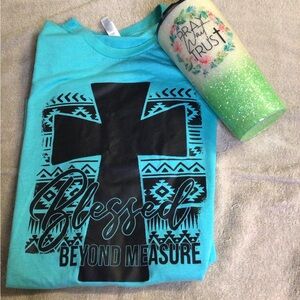 Turquoise Christian TShirt Tumbler Bundle
